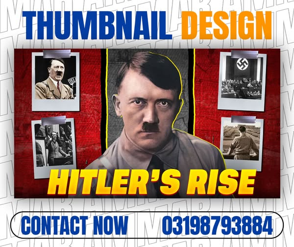 malikammaramir's tweet photo. First they see, then they click. Your thumbnail decides everything! 🔥
Contact me for your designs 📩
🔴+92319 8793884
🔴ammaramir620@gmail.com
#thumbnailmaster #thumbnaildesigner #thumbnaildesigner #creativedesign #ww2 #Hitlar https://t.co/nZvIbqbxxn