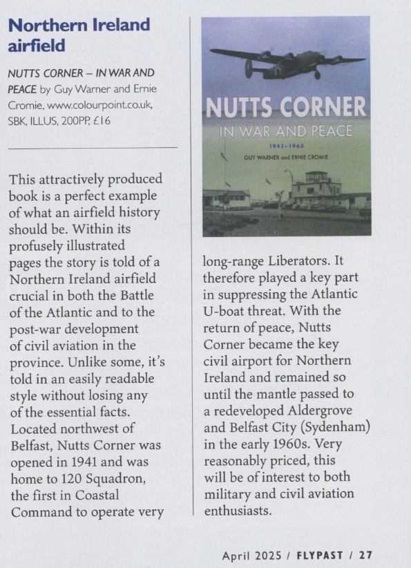 colourpoint's tweet image. Thank you Andrew Thomas for this great review of 'Nutts Corner: in War and Peace' in @FlyPastMag.
#aviation #aviationlovers #aviationnews #aviationgeek #aviationdaily #Nuttscorner #civilaviation #battleoftheatlantic #WWII #Belfast