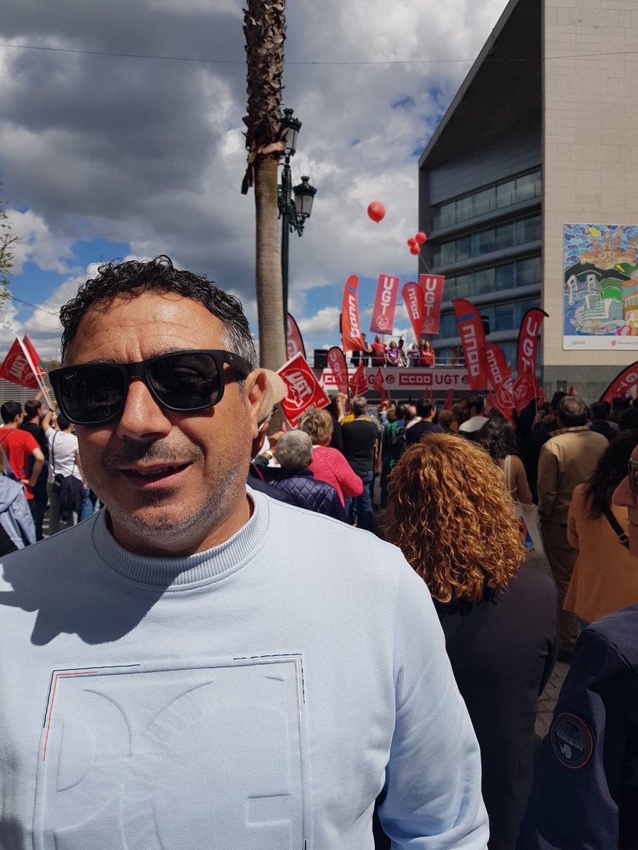 Na Manifestación do 1 de Maio,  Día do Traballador, en Vigo.