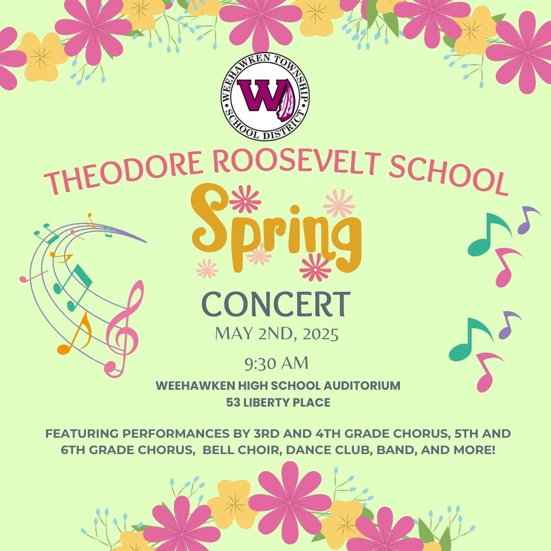 Weehawken Schools (@weehawkentsd) on Twitter photo 🚨 TRS Spring Concert is at 9:30 AM today at WHS.
Livestream: facebook.com/WeehawkenTSD/
<a href="/EricCrespoEDU/">Eric Crespo</a> <a href="/FAmato53/">Francesca Amato</a> <a href="/al_orecchio/">Al Orecchio</a> <a href="/RobFerullo4/">Robert Ferullo</a> <a href="/StefanieCirill1/">Stefanie Cirillo</a> <a href="/SuzanneMera/">Mrs. Mera</a> <a href="/DeStefanoEDU/">Dr. Nicholas DeStefano</a> <a href="/MrsCullinane/">Jacqueline Cullinane</a> <a href="/bcalligy/">Brian Calligy</a> <a href="/BriannaReganEDU/">Brianna Regan</a> <a href="/JColasurdoEDU/">Jillian Colasurdo</a> <a href="/WEEGUIDANCEWTSD/">Jenna DeBari</a> <a href="/WeehawkenBand/">Weehawken Band</a> 🚨 TRS Spring Concert is at 9:30 AM today at WHS.
Livestream: facebook.com/WeehawkenTSD/
<a href="/EricCrespoEDU/">Eric Crespo</a> <a href="/FAmato53/">Francesca Amato</a> <a href="/al_orecchio/">Al Orecchio</a> <a href="/RobFerullo4/">Robert Ferullo</a> <a href="/StefanieCirill1/">Stefanie Cirillo</a> <a href="/SuzanneMera/">Mrs. Mera</a> <a href="/DeStefanoEDU/">Dr. Nicholas DeStefano</a> <a href="/MrsCullinane/">Jacqueline Cullinane</a> <a href="/bcalligy/">Brian Calligy</a> <a href="/BriannaReganEDU/">Brianna Regan</a> <a href="/JColasurdoEDU/">Jillian Colasurdo</a> <a href="/WEEGUIDANCEWTSD/">Jenna DeBari</a> <a href="/WeehawkenBand/">Weehawken Band</a>