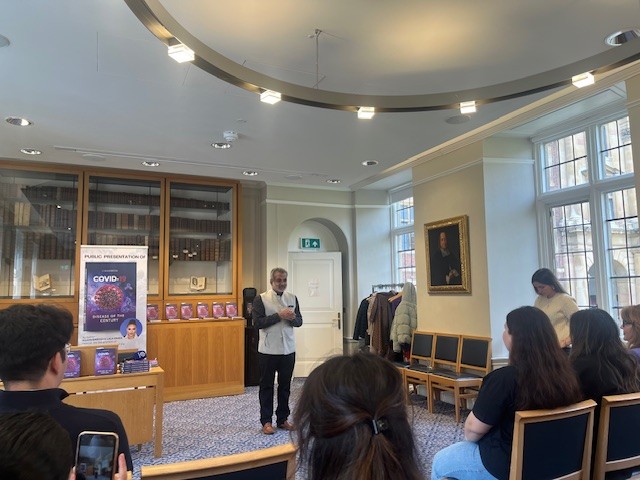 CCAForum's tweet image. @CCAForum was delighted to be at the book launch of “#COVID19, DISEASE OF THE CENTURY” written by Prof. Lala Allahverdiyeva, Head of the Department of Allergy and Immunology of the #Azerbaijan Medical University on 26 April in St Catherine's College Uni of Cambridge.