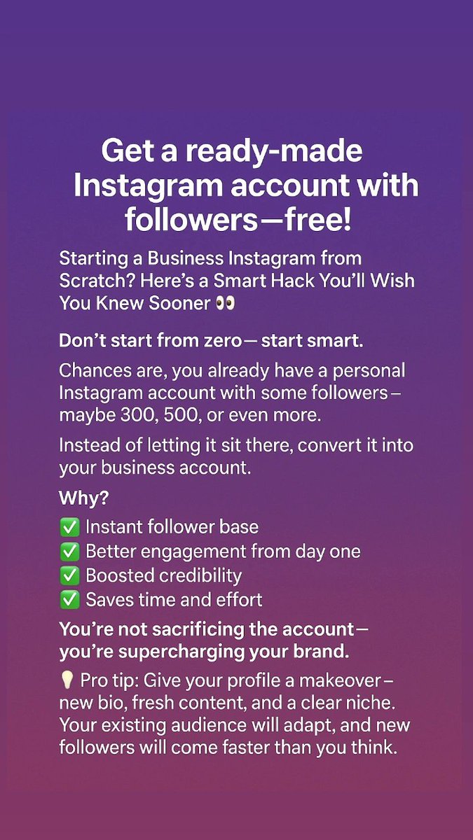 Get a ready-made Instagram account with followers—free!
