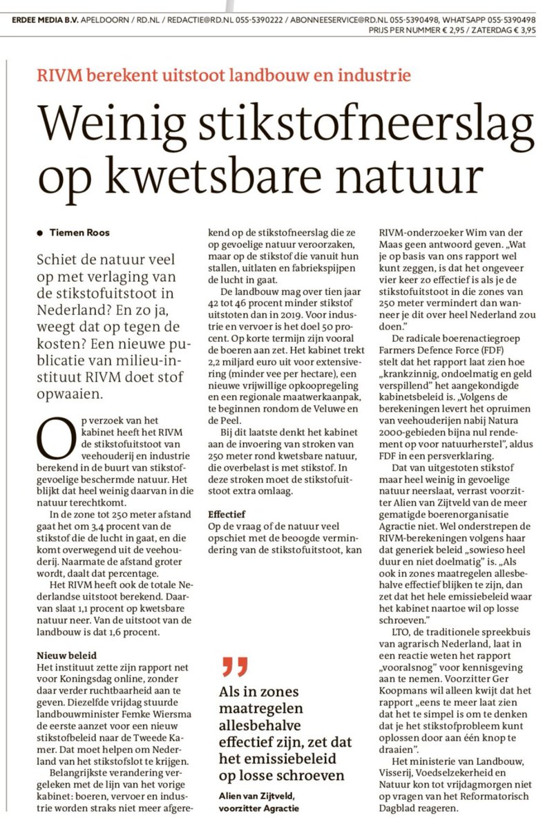 Alice van Drie (@alicevandrie) on Twitter photo „Als ook in zones maatregelen allesbehalve effectief blijken te zijn, dan zet dat het hele emissiebeleid waar het kabinet naartoe wil op losse schroeven.”
Via <a href="/refdag/">RD.nl</a> ⇓
<a href="/agractie/">Agractie Nederland</a> <a href="/deheij/">Wouter de Heij</a> <a href="/ajflach/">André Flach</a> <a href="/lientje1967/">Caroline van der Plas</a> <a href="/AlienvZijtveld/">Alien van Zijtveld</a>
#stikstof #stikstofuitstoot „Als ook in zones maatregelen allesbehalve effectief blijken te zijn, dan zet dat het hele emissiebeleid waar het kabinet naartoe wil op losse schroeven.”
Via <a href="/refdag/">RD.nl</a> ⇓
<a href="/agractie/">Agractie Nederland</a> <a href="/deheij/">Wouter de Heij</a> <a href="/ajflach/">André Flach</a> <a href="/lientje1967/">Caroline van der Plas</a> <a href="/AlienvZijtveld/">Alien van Zijtveld</a>
#stikstof #stikstofuitstoot