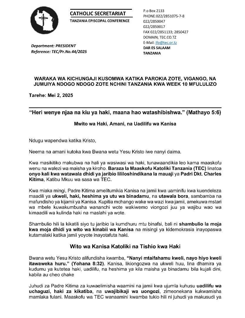 TitoMagoti's tweet image. Thank you, Roma Catholic Church. Haki huinua taifa.