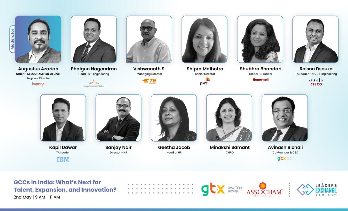 From support to strategy - India’s GCC landscape is evolving fast

Grateful to our #LeadersExchange panel &amp; moderator Augustus Azariah for a powerful conversation on what’s next for talent, innovation &amp; growth

Stay tuned for insights!

#FutureOfWork #GCCsInIndia #HRInsights