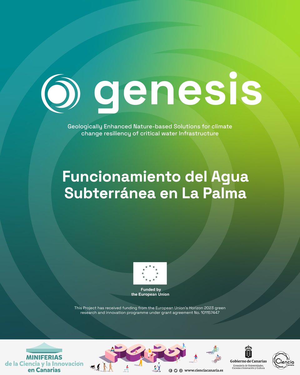 genesisnbs (@genesisnbs) on Twitter photo 🧪¡Miniferias de la Ciencia y la Innovación en Canarias <a href="/cienciacanaria/">Ciencia Canaria</a>!  
Explora las aguas subterráneas de La Palma mediante nuestro proyecto GENESIS💧🌿
🗓️ 22-23 mayo  
📍Breña Alta, Complejo Polideportivo Antonio García 
🌐Más info en genesisnbs.eu/miniferias2025… 🧪¡Miniferias de la Ciencia y la Innovación en Canarias <a href="/cienciacanaria/">Ciencia Canaria</a>!  
Explora las aguas subterráneas de La Palma mediante nuestro proyecto GENESIS💧🌿
🗓️ 22-23 mayo  
📍Breña Alta, Complejo Polideportivo Antonio García 
🌐Más info en genesisnbs.eu/miniferias2025…