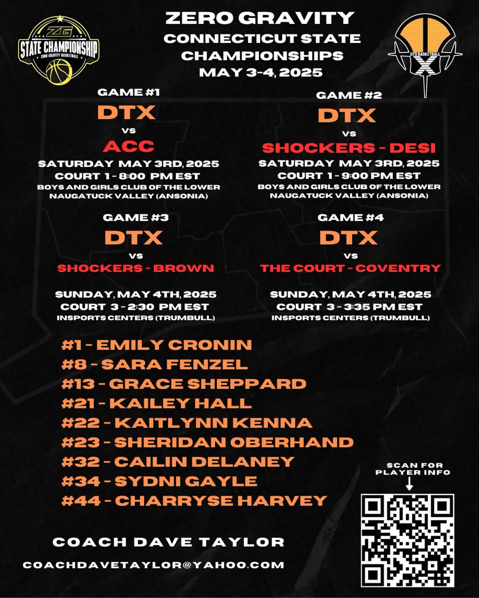 DTX Recruiting - Connecticut (@dtx_recruiting) on Twitter photo <a href="/DTXBasketball/">DTX BASKETBALL</a> Ladies National Team will be at <a href="/ZeroGravityBB/">Zero Gravity Basketball</a> Connecticut State Championships this weekend!
<a href="/zg_tristate/">Zero Gravity Tri-State</a>
Recruiting Profiles:
dtxrecruiting.com/womens-spring-… <a href="/DTXBasketball/">DTX BASKETBALL</a> Ladies National Team will be at <a href="/ZeroGravityBB/">Zero Gravity Basketball</a> Connecticut State Championships this weekend!
<a href="/zg_tristate/">Zero Gravity Tri-State</a>
Recruiting Profiles:
dtxrecruiting.com/womens-spring-…