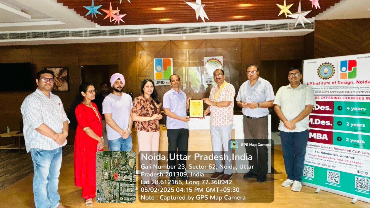 Memento given by Dr. Ranganath M. Singri, Organizer of Design Degree Show at Delhi Technological University to Team UPID