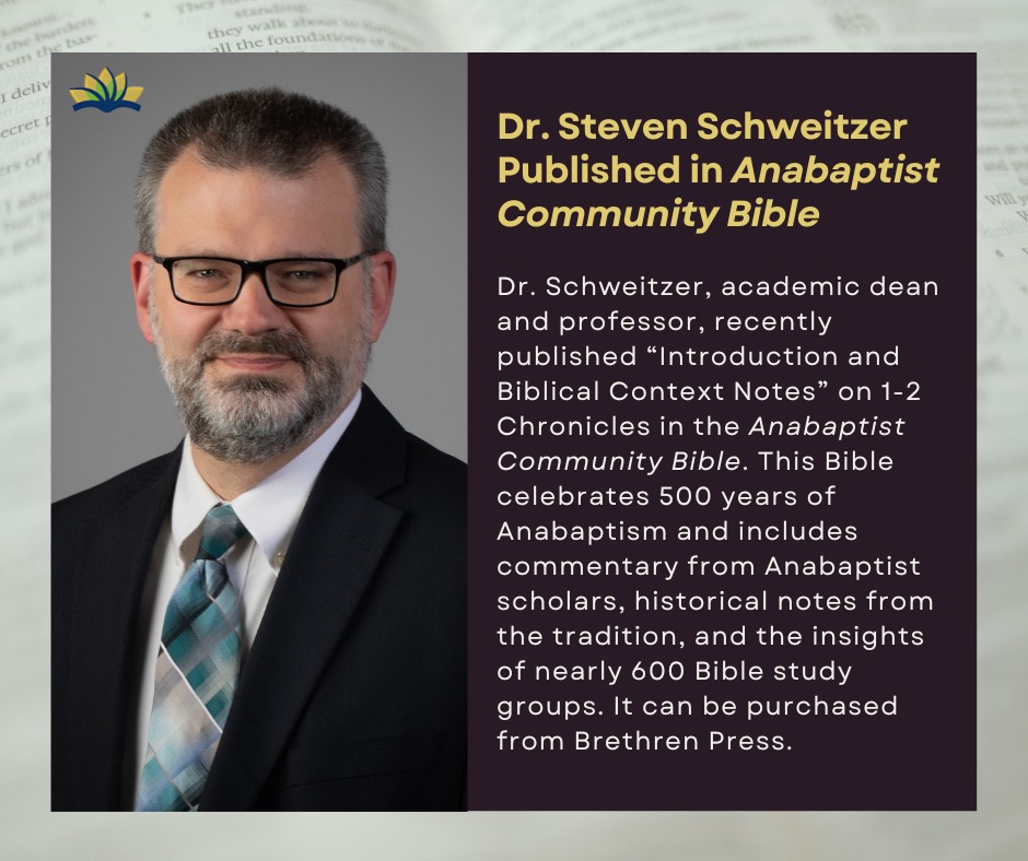 BethanySem's tweet photo. Congratulations to Dr. Steven Schweitzer, who was recently published in the Anabaptist Community Bible! https://t.co/JCpxLGBeDY