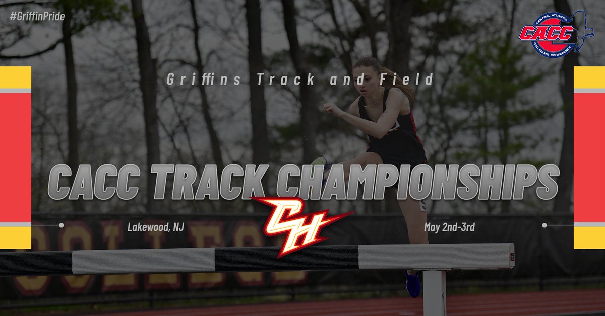 🏃‍♂️MEET DAY🏃‍♂️Our Griffin's Track and Field Teams are BACK IN ACTION to take on the CACC Track Championships hosted in Lakewood, NJ on May 2nd and 3rd. Good Luck Griffins!

#WeAreCHC #GriffinPride #GriffinNation