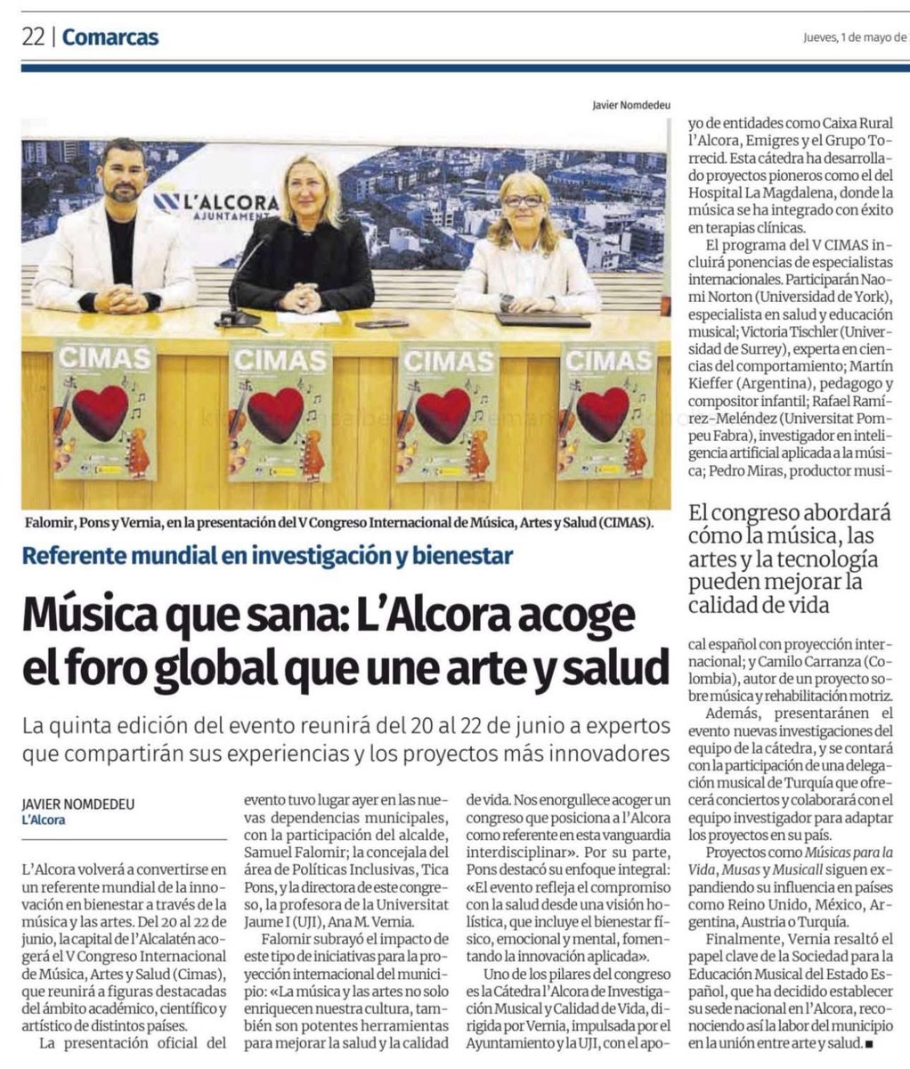 No puedo estar más agradecida, ilusionada, motivada y comprometida en esta Cátedra y en este Congreso. Acciones como estas son las que pueden cambiar y transformar la sociedad para conseguir un mundo mejor. Ajuntament de l'Alcora Tica Pons Samuel Falomir Sancho