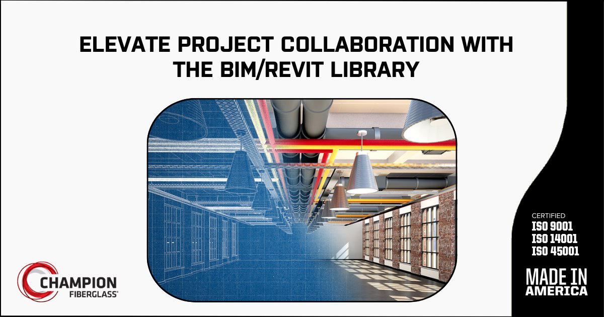 championfg's tweet image. Streamline project planning with Champion Fiberglass® BIM/Revit models. Improve product compatibility, create purchasing efficiencies, and increase overall project efficiency.

Register today: hubs.ly/Q03hYlsl0

#electricalconduit #electrical#mechanical #revit #bim