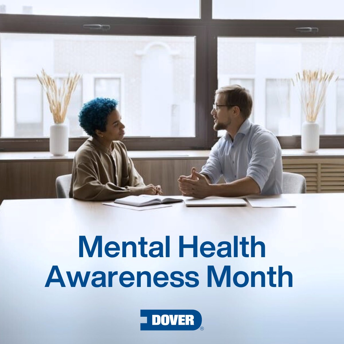 During the month of May, Mental Health Awareness Month, Dover proudly joins the national movement to raise awareness around mental health. At Dover, we support our global team with an employee assistance program that recognizes and supports mental health care. #Together4MH