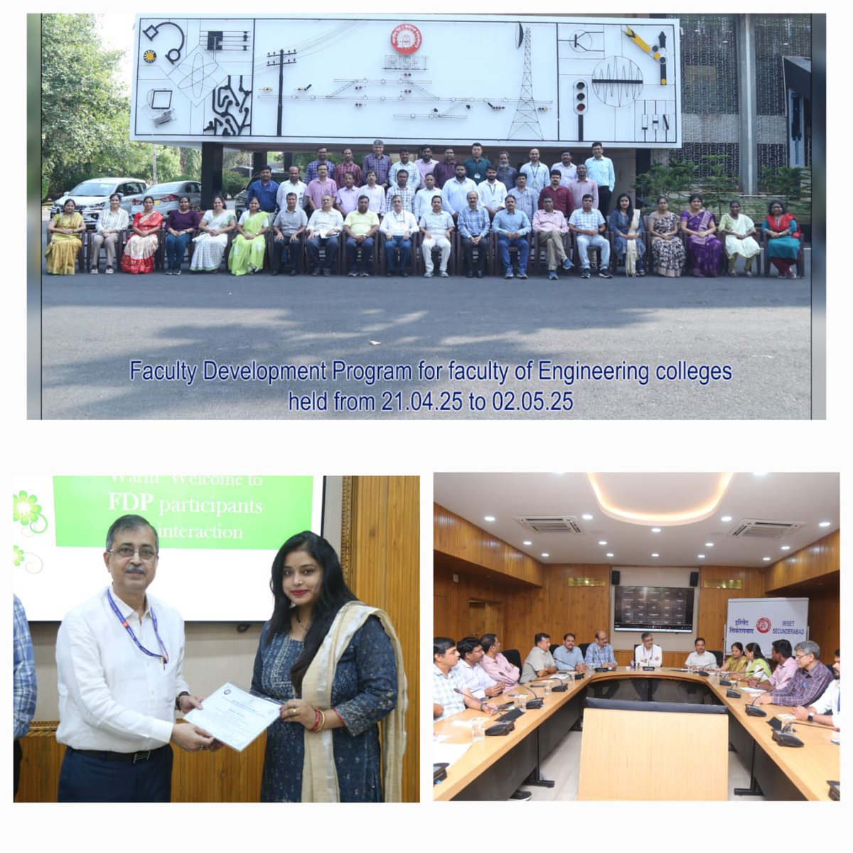 IRISET conducted Faculty Development Program (FDP) for the faculty (Professors/ Assistant Professors) of Engineering colleges/Universities in the areas of Railway Signal Engineering and Automatic Train Protection System (ATP) – Kavach from 21.04.2025 to 02.05.2025.