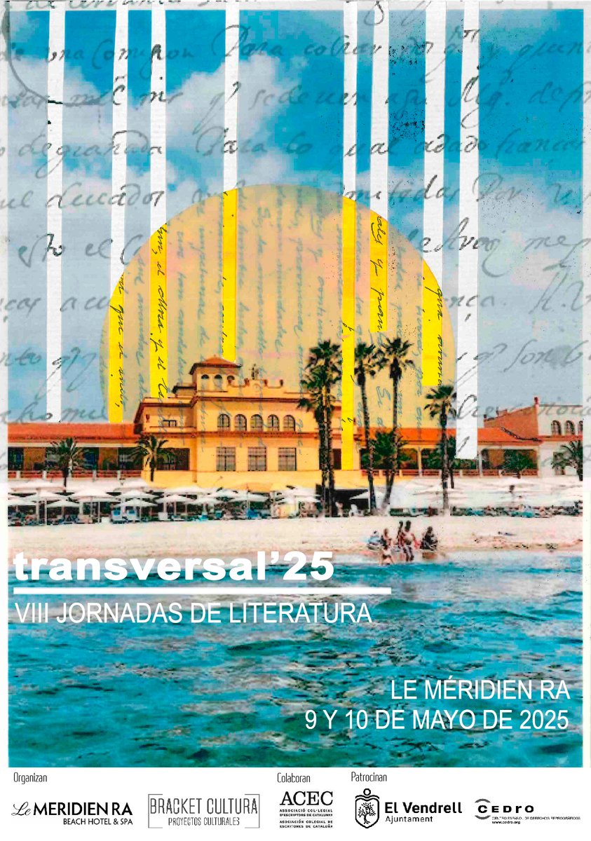 Antonio Iturbe (@antonioiturbe9) on Twitter photo Vuelven las jornadas literarias Transversal al delicioso hotel Le Méridien Ra de El Vendrell. Andaré con Mercedes Abad y Eduardo Ruiz Sosa en el arranque viernes 9/05 a las 18:30 h. Diálogos literarios, música y poetry slam. ¡Y junto al mar! transversal25.wordpress.com
<a href="/LeMeridienRa/">Le Méridien Ra</a> Vuelven las jornadas literarias Transversal al delicioso hotel Le Méridien Ra de El Vendrell. Andaré con Mercedes Abad y Eduardo Ruiz Sosa en el arranque viernes 9/05 a las 18:30 h. Diálogos literarios, música y poetry slam. ¡Y junto al mar! transversal25.wordpress.com
<a href="/LeMeridienRa/">Le Méridien Ra</a>