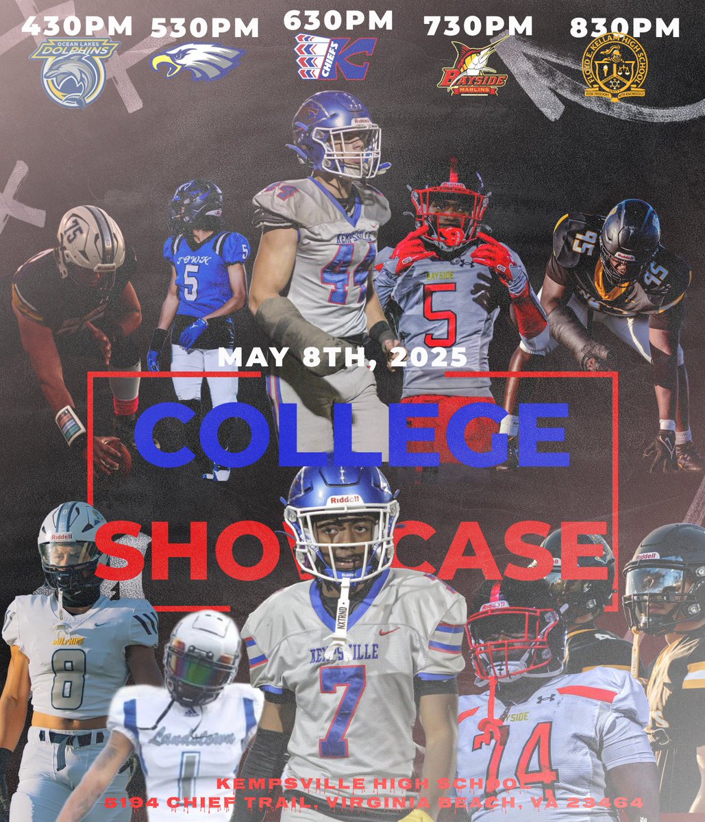 darrylrvealsr's tweet photo. 6days till go time. College Showcase at @KempsvilleFB . 5 teams will be there with loads of talent for all coaches to see. Get here! #Hunt #TheVille #Tomahawkstrong  @KempsvilleFB https://t.co/rTy8XXG1BN