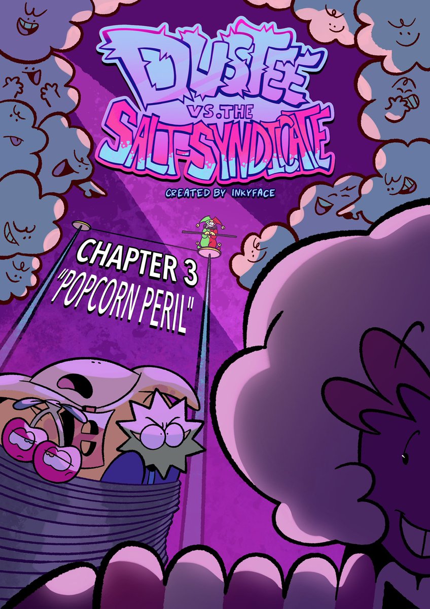 InkyFace_'s tweet photo. 🍿CHAPTER 3: “POPCORN PERIL” IS OUT NOW!! Enjoy!🍿

https://t.co/hPJMzTmqFm

(Webtoon link below)

 #DVTSS #dusteevsthesaltsyndicate #comic https://t.co/EYrDtddjTM
