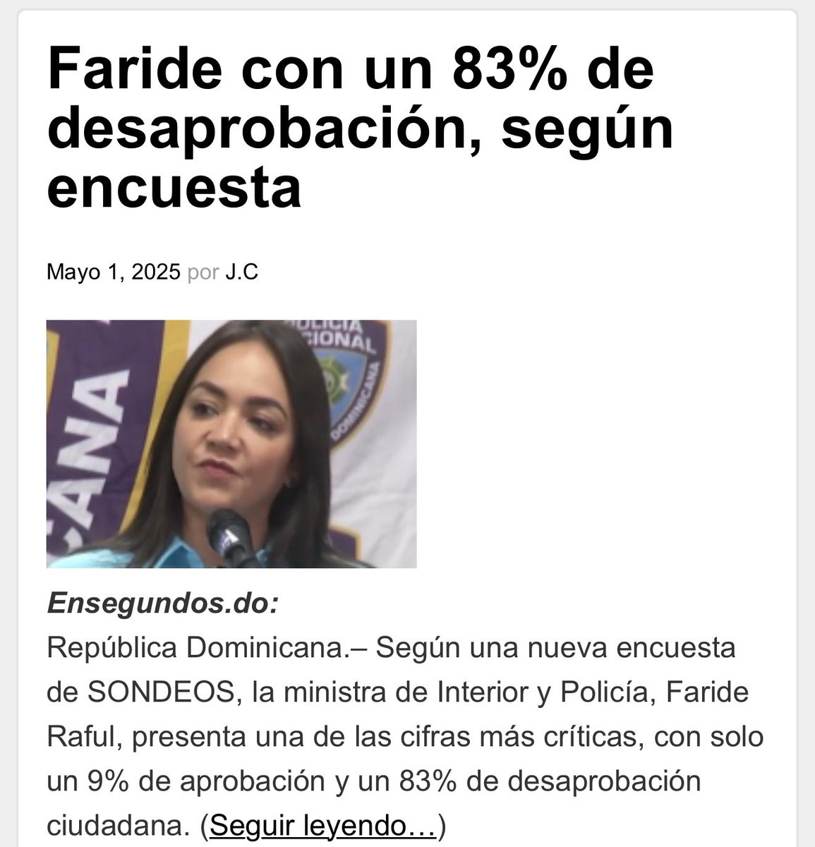 Este 83% no es solo un número; es el eco de promesas incumplidas y de una política que, al llegar al poder, olvidó las banderas que enarboló en la oposición.

Este es un recordatorio para todos: el poder es efímero, pero la memoria del pueblo es persistente, la autenticidad y la