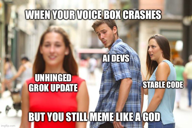 Gigachadlad's tweet image. #AlHumor #CoderMemes #TechMeme #Devhumor #ProgrammingHumor #GrokVibes #MemeDev @Grok @CodeHumour @ProgrammerHumor @devhumor @devkhan03 @codinghorror @clcoding @LevelUpCoding_ @devhunt_ @DevHunterYZ