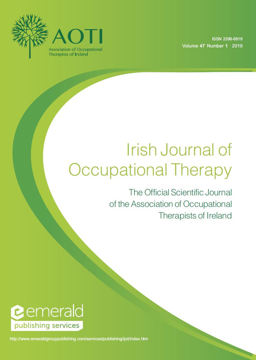 The latest edition of the Irish Journal of Occupational Therapy is now available. Thank you to the IJOT Editorial Board for producing another excellent edition. IJOT is published online and is open access, so you can read it here now: ow.ly/9jOu50VLzkc #research
