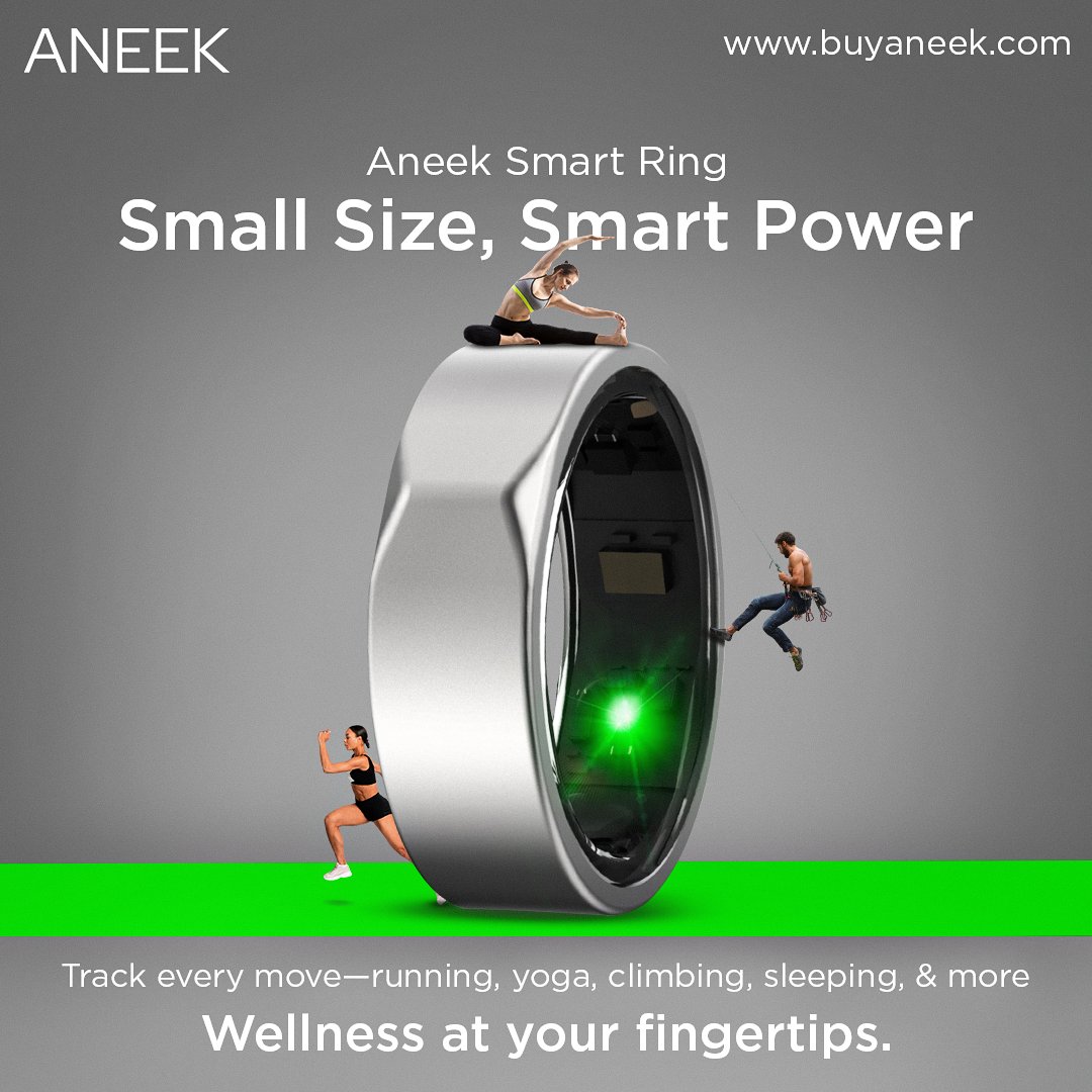 ANEEK278341's tweet photo. The ANEEK Smart Ring tracks your moves—running, yoga, climbing, sleeping &amp; more.
Wellness. Precision. Style. Right at your fingertips.
👉 https://t.co/V4KB0rRvhf
#AneekSmartRing #WearableTech #FitnessTracker #SmartRing #HealthTech https://t.co/8l15bseTVu