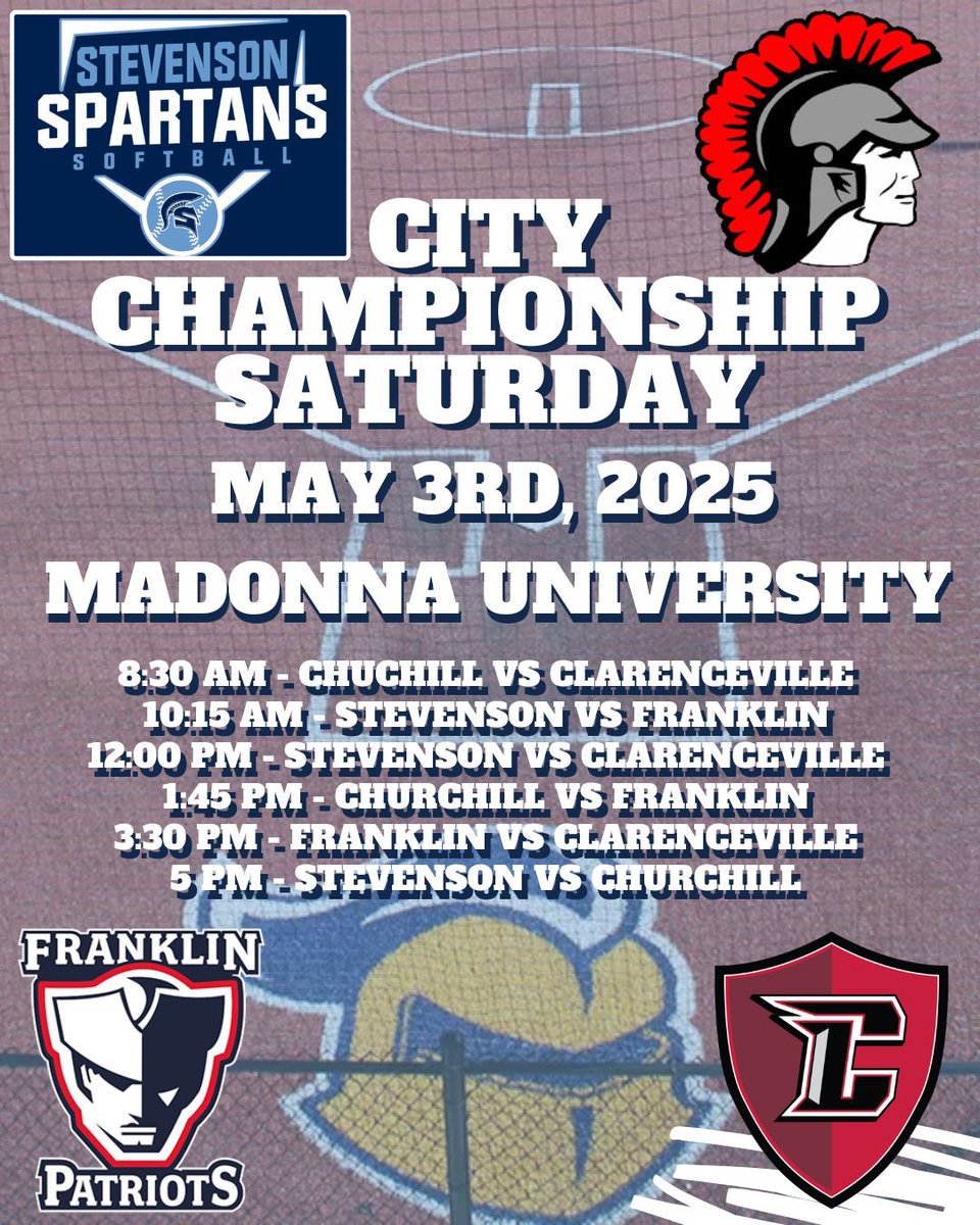 Stevenson Softball (@hannigancoach) on Twitter photo Watch all 4 Livonia Schools compete for the City Championship! $5 entry fee. <a href="/Spartans_SHS/">Stevenson Athletics</a> <a href="/Riley_Wildcats/">Riley Upper El</a> <a href="/BlueCrew_SHS/">SHS Student Section</a> <a href="/shs_spartans/">Adlai E. Stevenson High School</a> <a href="/SHSboosterclub_/">SHS Booster Club</a> <a href="/shsspartanbball/">Stevenson Basketball</a> <a href="/LivoniaDistrict/">Livonia Schools</a> <a href="/LivSHSHockey/">Liv Stevenson Hockey</a> <a href="/stevensonvball/">Livonia Stevenson Volleyball</a> <a href="/MiLivonia/">City of Livonia, Mi</a> <a href="/folsombrandonj/">Brandon Folsom</a> <a href="/holmesmiddle/">Holmes Middle School</a> Watch all 4 Livonia Schools compete for the City Championship! $5 entry fee. <a href="/Spartans_SHS/">Stevenson Athletics</a> <a href="/Riley_Wildcats/">Riley Upper El</a> <a href="/BlueCrew_SHS/">SHS Student Section</a> <a href="/shs_spartans/">Adlai E. Stevenson High School</a> <a href="/SHSboosterclub_/">SHS Booster Club</a> <a href="/shsspartanbball/">Stevenson Basketball</a> <a href="/LivoniaDistrict/">Livonia Schools</a> <a href="/LivSHSHockey/">Liv Stevenson Hockey</a> <a href="/stevensonvball/">Livonia Stevenson Volleyball</a> <a href="/MiLivonia/">City of Livonia, Mi</a> <a href="/folsombrandonj/">Brandon Folsom</a> <a href="/holmesmiddle/">Holmes Middle School</a>
