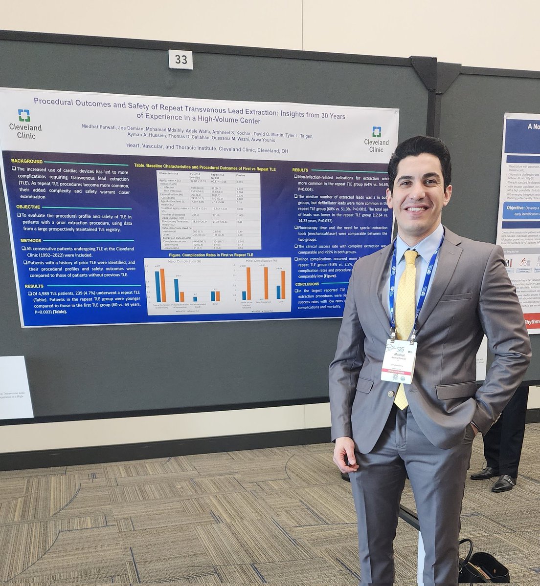 Arab HRS - Heart Rhythm Society (@arabhrs) on Twitter photo 🧵Rising stars #HRS2025🌟Dr. Medhat Farwati <a href="/MedhatFarwati/">Medhat Farwati</a> of Cleveland Clinic presenting on procedural outcomes of transvenous lead extraction (TLE) with focus on redo TLE ~5%!
His work is largest TLE (n=~5,000) analysis with 30-year insight from high-volume center. #Epeeps 🧵Rising stars #HRS2025🌟Dr. Medhat Farwati <a href="/MedhatFarwati/">Medhat Farwati</a> of Cleveland Clinic presenting on procedural outcomes of transvenous lead extraction (TLE) with focus on redo TLE ~5%!
His work is largest TLE (n=~5,000) analysis with 30-year insight from high-volume center. #Epeeps