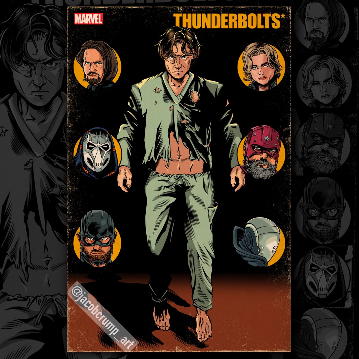 jacobcrump10's tweet image. Bob
#Thunderbolts #Marvel #MarvelComics #Sentry #Void #WinterSoldier #Yelena #RedGuardian #Ghost #Taskmaster #USAgent @thunderbnews @Marvel @MarvelStudios