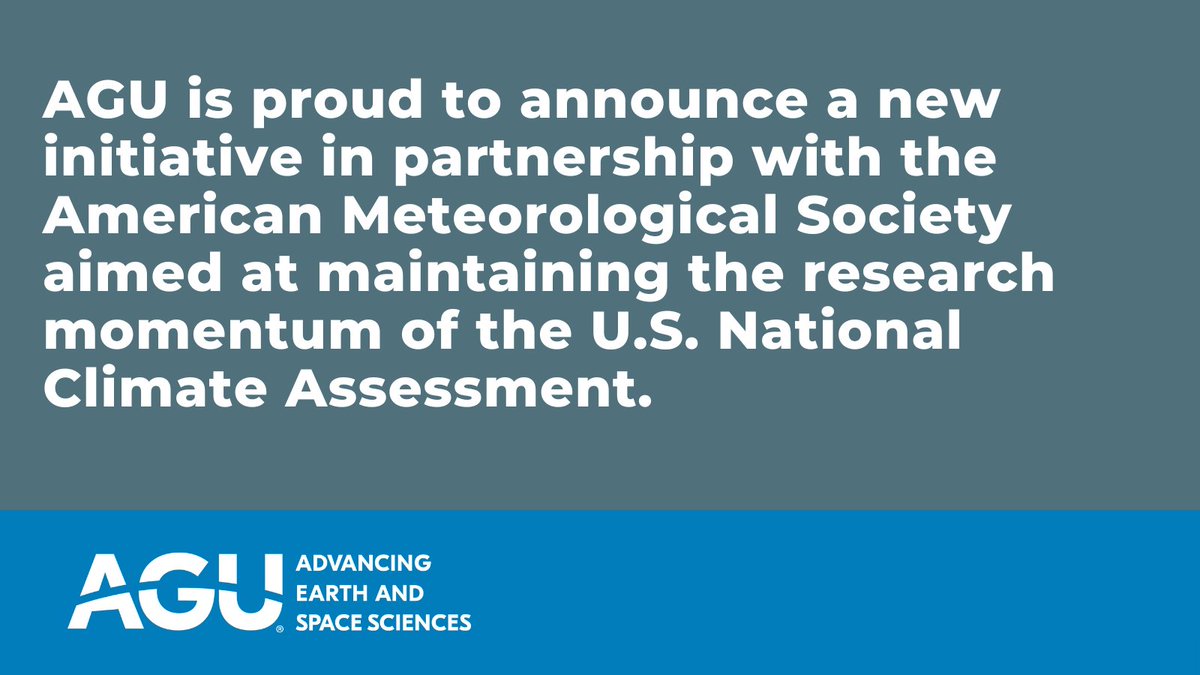 AGU (American Geophysical Union) (@theagu) on Twitter photo 📣 Following the dismissal of authors to the sixth National Climate Assessment, AGU & <a href="/ametsoc/">American Meteorological Society</a> are proud to launch a first-of-its-kind special collection on U.S. climate science.
We invite manuscripts to ensure this critical work continues.
🔗 lite.spr.ly/6001HyUU
#NCA 📣 Following the dismissal of authors to the sixth National Climate Assessment, AGU & <a href="/ametsoc/">American Meteorological Society</a> are proud to launch a first-of-its-kind special collection on U.S. climate science.
We invite manuscripts to ensure this critical work continues.
🔗 lite.spr.ly/6001HyUU
#NCA