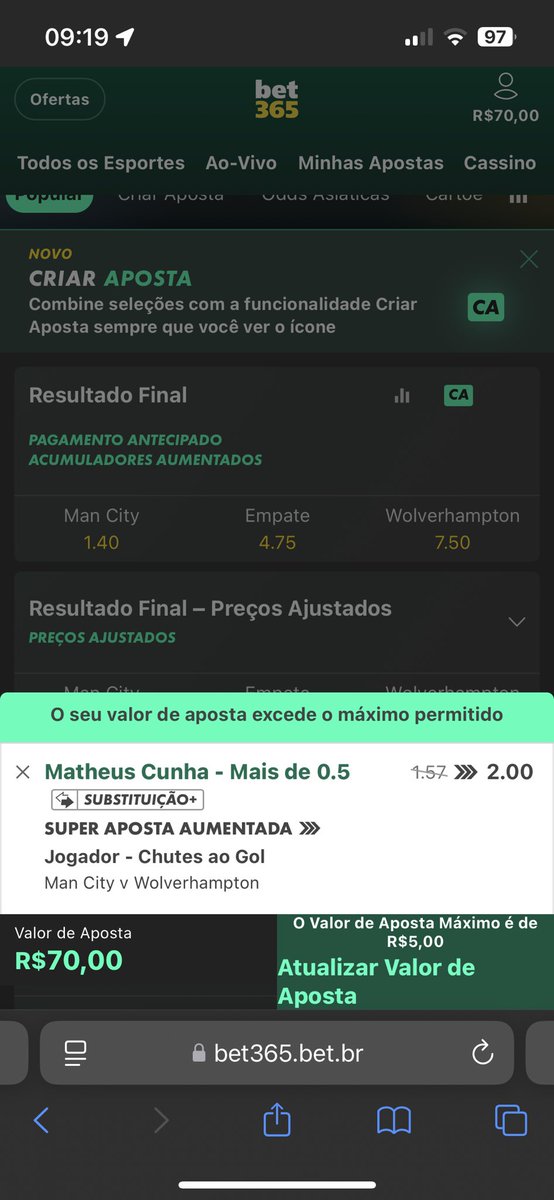 edu1_mendes's tweet photo. @MTips01 Aí é fd @bet365 https://t.co/IacGTadrlc