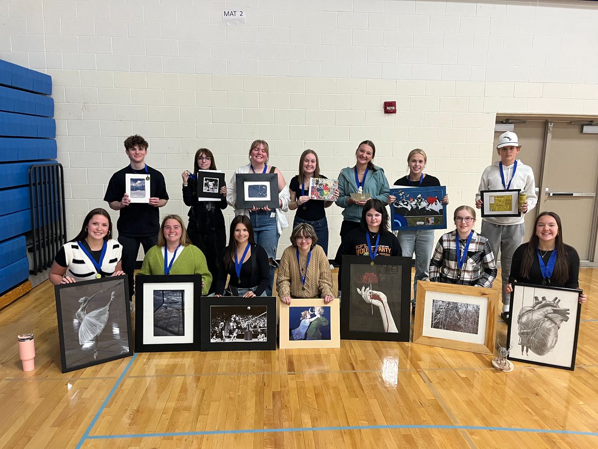 A group of Annandale artists recently competed at the regional visual arts competition in Kimball. 

Congratulations to Callie Jensen (Drawing), Camryn Moon (Film Photography), and Ethan Piram (Graphic Design) for winning their categories and advancing to state!