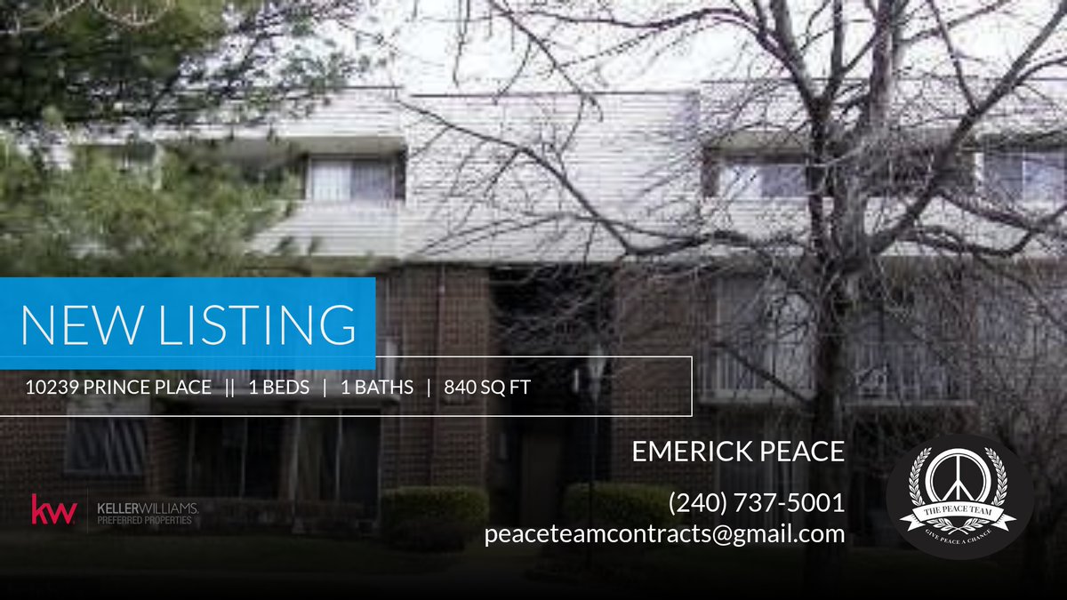 EmerickPeace's tweet image. 📍 New Listing 📍 Take a look at this fantastic new property that just hit the market located at 10239 Prince Place 26-303 in Upper Marlboro. Reach out here or at (240) 737-5001 for more information homeforsale.at/10239_PRINCE_P…