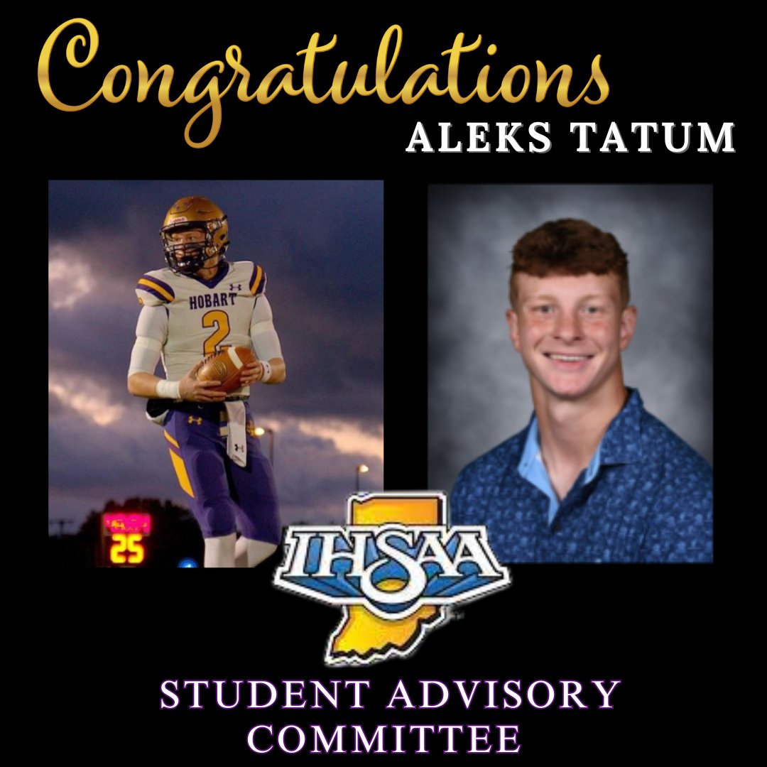 AthleticsHobart's tweet photo. Congratulations to Aleks Tatum for being selected to serve on the 2025-26 & 2026-2027 IHSAA Student Advisory Committee! This is a huge opportunity for Aleks, and we could not be more proud!
#BEOP #BrickiePride #BrickiesWorkWorkWork
News Release:
https://t.co/4P2lDfRZLN https://t.co/nI0CIkiXAE