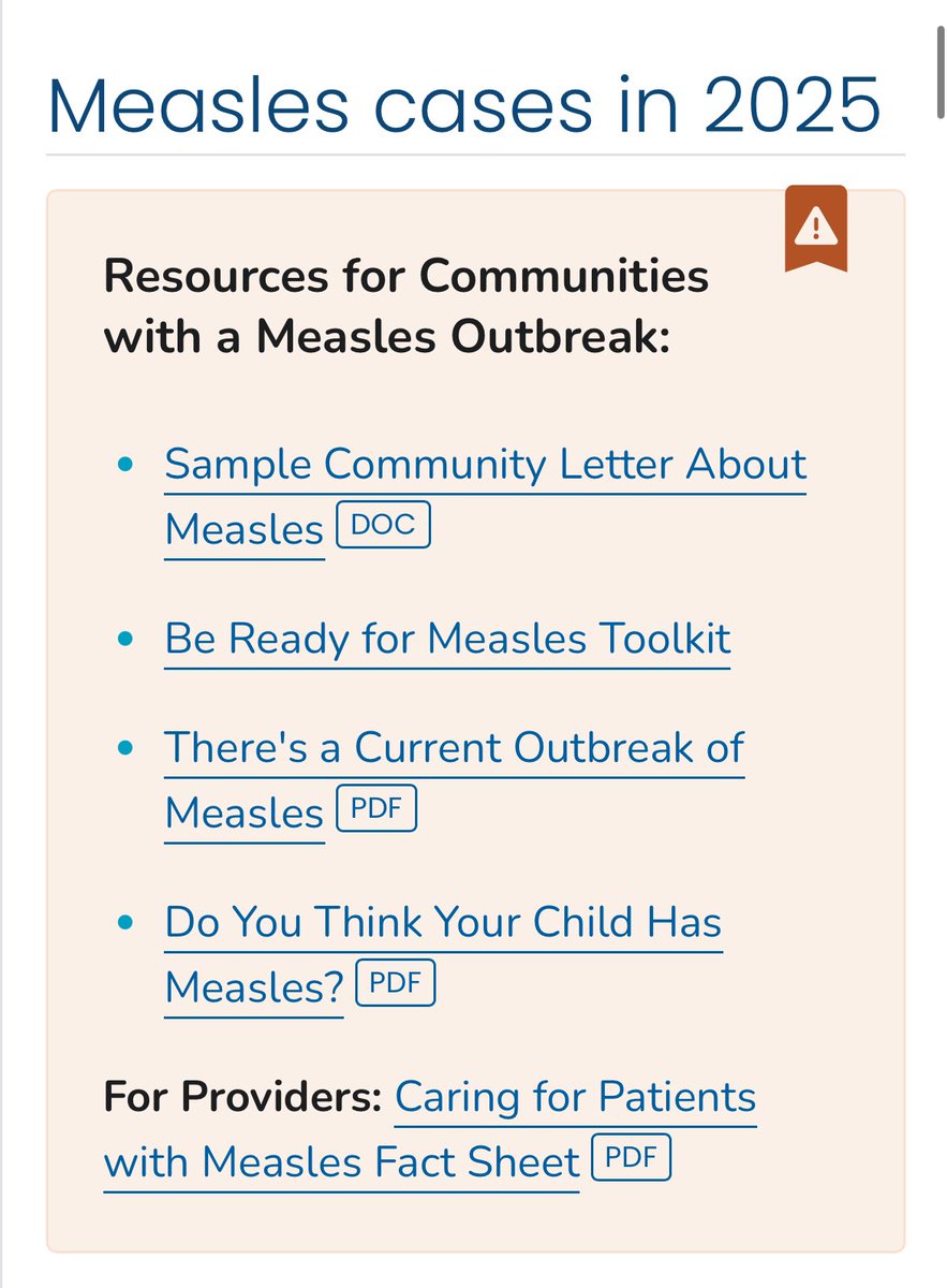 New resources for communities with measles outbreaks (Screen capture of the update below).  Great insights from our colleagues and the communities in TX.  <a href="/CDCgov/">CDC</a> <a href="/TexasDSHS/">Texas DSHS</a> cdc.gov/measles/data-r… #measles #publichealth