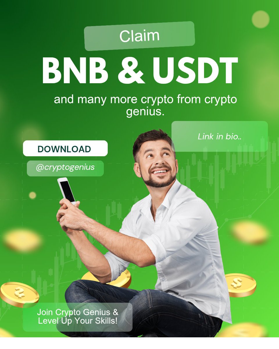CGenius87002's tweet photo. Claim FREE BNB & USDT
Join crypto genius and earn crypto while you learn!
No tricks — just real rewards.
Start your crypto journey today!
Link in bio.

#cryptogenius #earncrypto #freebnb #freeusdt #cryptoairdrop #cryptorewards #cryptoeducation #learncrypto #passiveincome #defi #bnb #usdt #airdrops #cryptotips #web3community