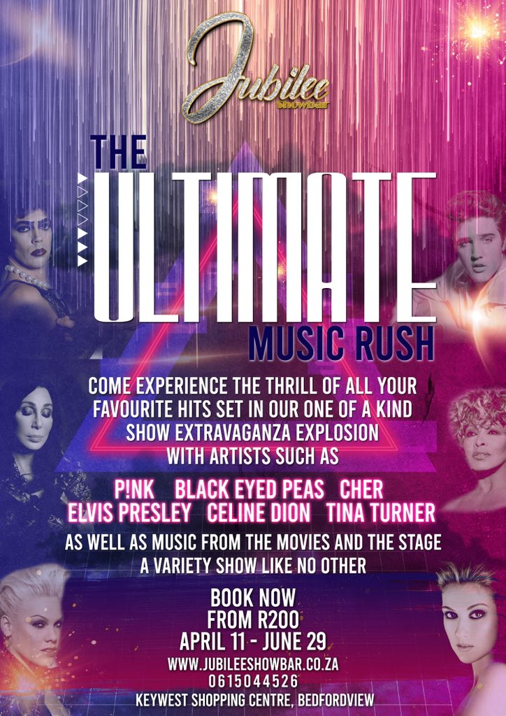 Come visit the brand new live show spot in Bedfordview <a href="/JubileeShowbar/">Jubilee Showbar</a>