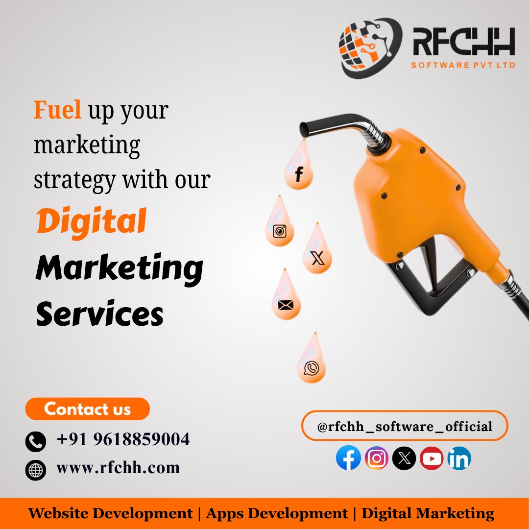 rfchhsoftware's tweet image. 🔥 Fuel Up Your Brand Online!  Whether it&apos;s social media, email marketing, SEO, or PPC, we’ve got you covered.

📞 +91 9618859004 | rfchh.com

#RFCHHSOFTWARE #RFCHHDIGITAL #WebsiteDevelopment #AppDevelopment #DigitalMarketing #SocialMediaMarketing #MarketingStrategy