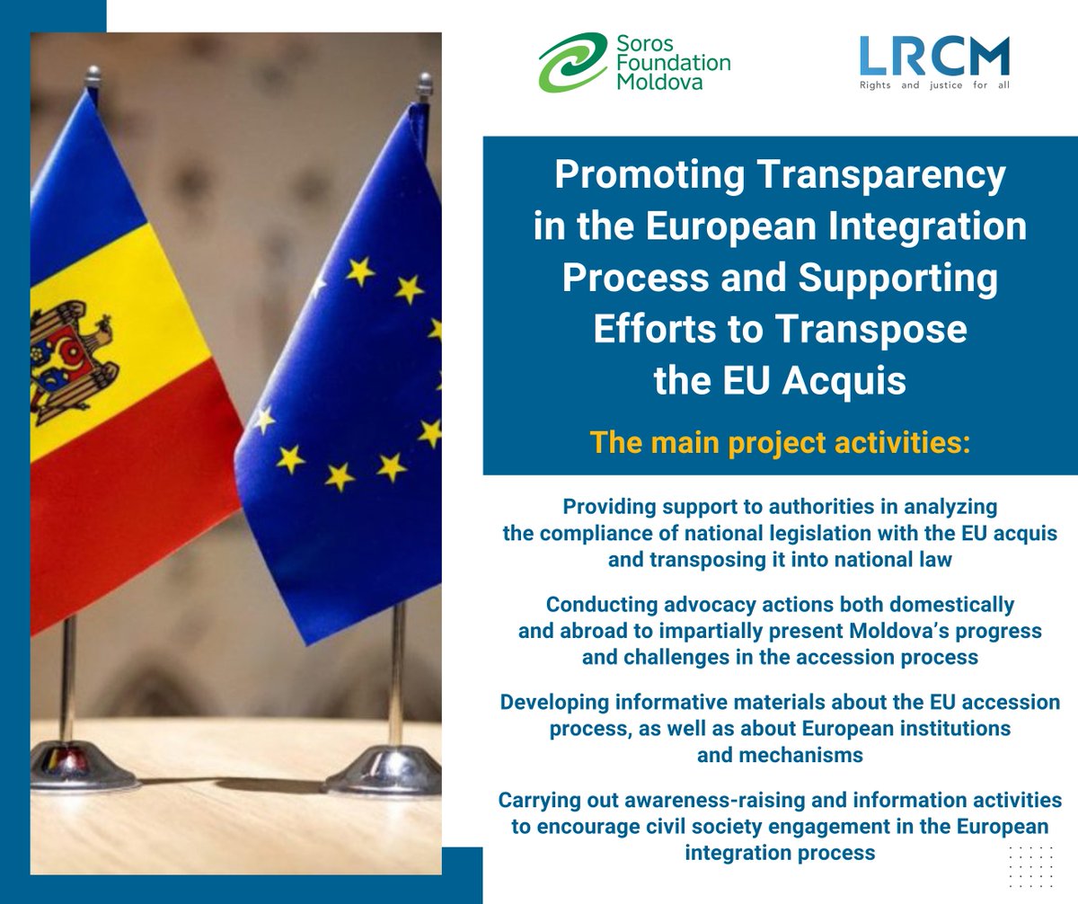 New project to support national authorities in the European integration process!

With <a href="/soros_md/">Soros Foundation Moldova</a> support, we’ll provide expertise on project’s priority areas, covering the EU Directives in Chapter 23 (Judiciary and Fundamental Rights) &amp; Chapter 24 (Justice, Freedom and Security).