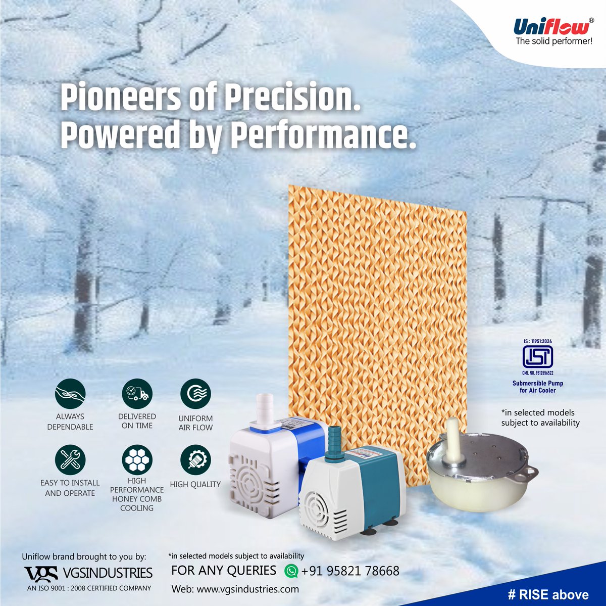 vgsindustries's tweet photo. UNIFLOW leads the way in India's cooling and pumping solutions. From mini submersible pumps to swing motors and honeycomb pads – we set the standard others follow.
Visit us at:
🌐 https://t.co/vVh9gkRzxN
💬 Message Us at:
https://t.co/hHaWlviD1X
#Uniflow #HoneycombPad #SwingMotor https://t.co/0fWqsuGGLN