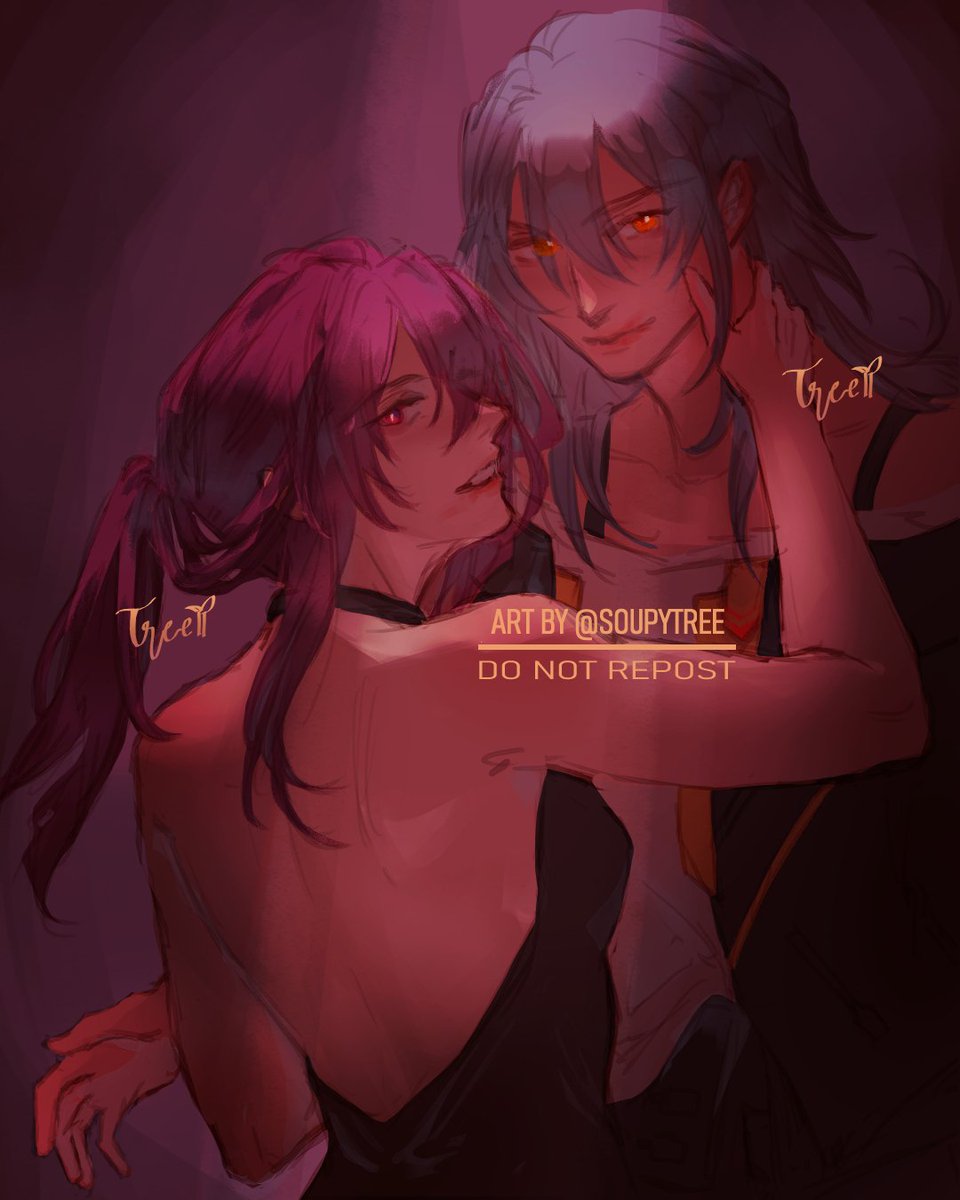 Soupytree's tweet photo. fighting 😔 #HonkaiStarRail #kafstel #Kafka #Stelle https://t.co/tho0Bk8jfy