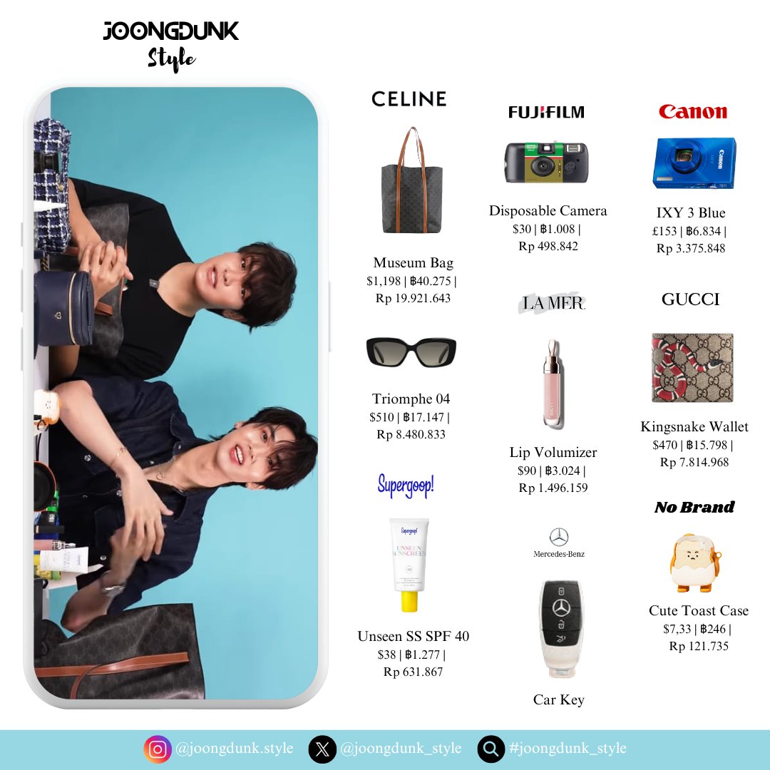 joongdunk_style's tweet image. 240823 GQ Thailand 'My Essentials' with JoongDunk #HiddenAgenda 

#blanke #cartier #rolex #celine #lamer #gucci #supergoop #canon #fujifilm 

#dunknatachai 
#จุงดัง #JoongDunk #joongdunk_style