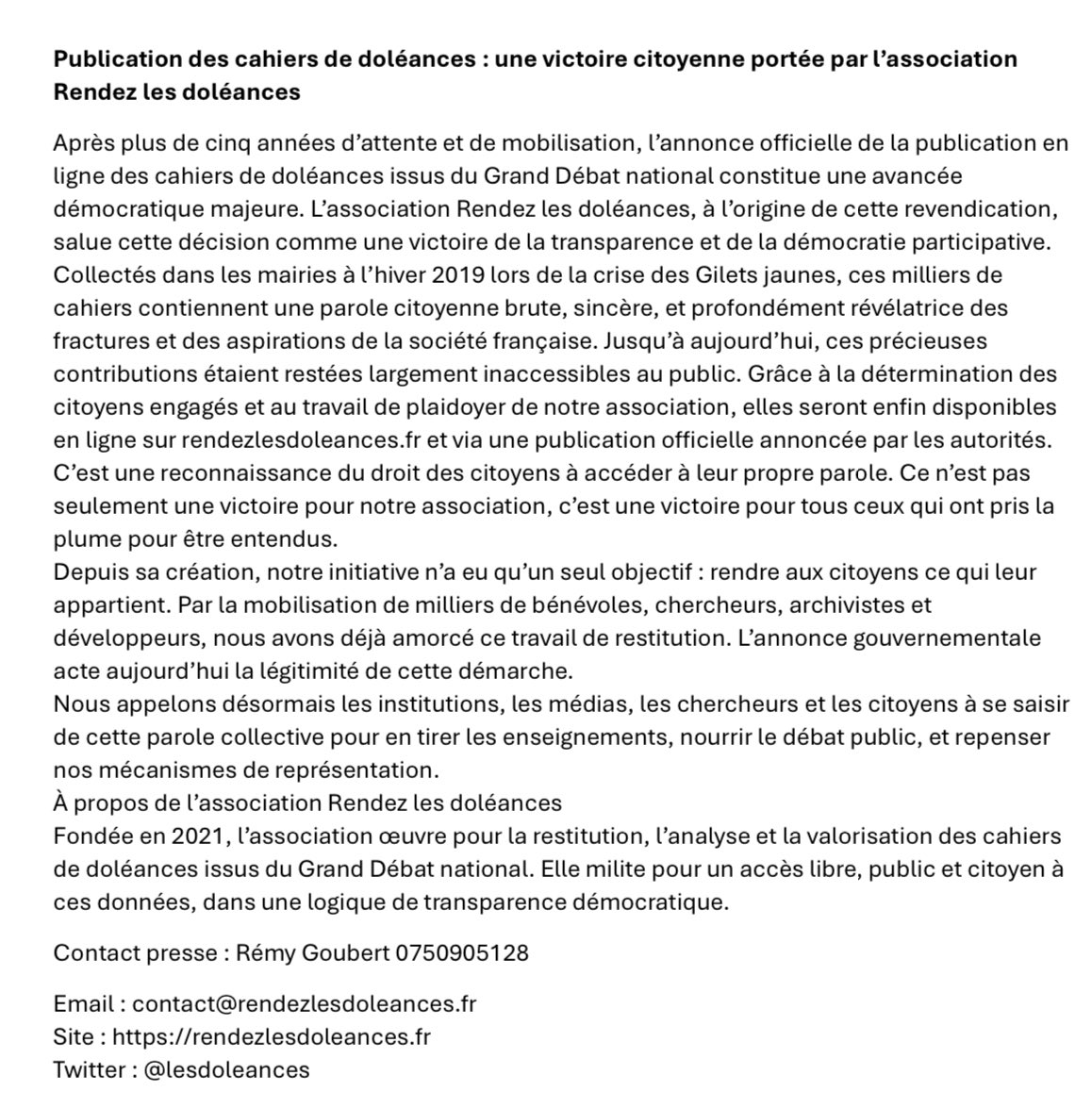 Rendez les doléances ! tweet media