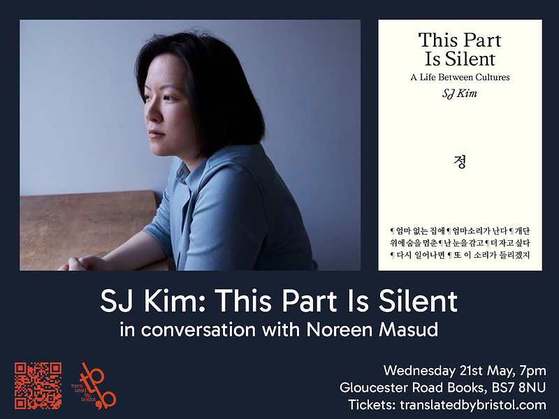 ON WEDNESDAY 21 MAY: Dr <a href="/NoreenMasud/">Noreen Masud</a> (<a href="/UoBrisEnglish/">English@Bristol</a>) is in conversation with SJ Kim to discuss her new memoir, This Part is Silent: A Life Between Two Cultures

⏰ 7-9pm
📍 <a href="/G_Rd_Books/">Gloucester Road Books</a> 
🎟️ bit.ly/3GAUpy1

[2/3]