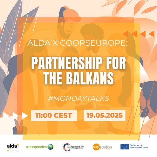 CoopsEurope's tweet image. 📅 New date!

Join us on 19 May, 11:00–12:30 CEST for the first #ALDAxCoopsEurope webinar:
💡 Cooperatives in the Western Balkans
🎯 Geopolitics, democracy, local economies

🔗 Register: shorturl.at/oAU1l
ℹ️ Info: coopseurope.coop/events/launchi…
#coops4dev🌍 #MondayTalks