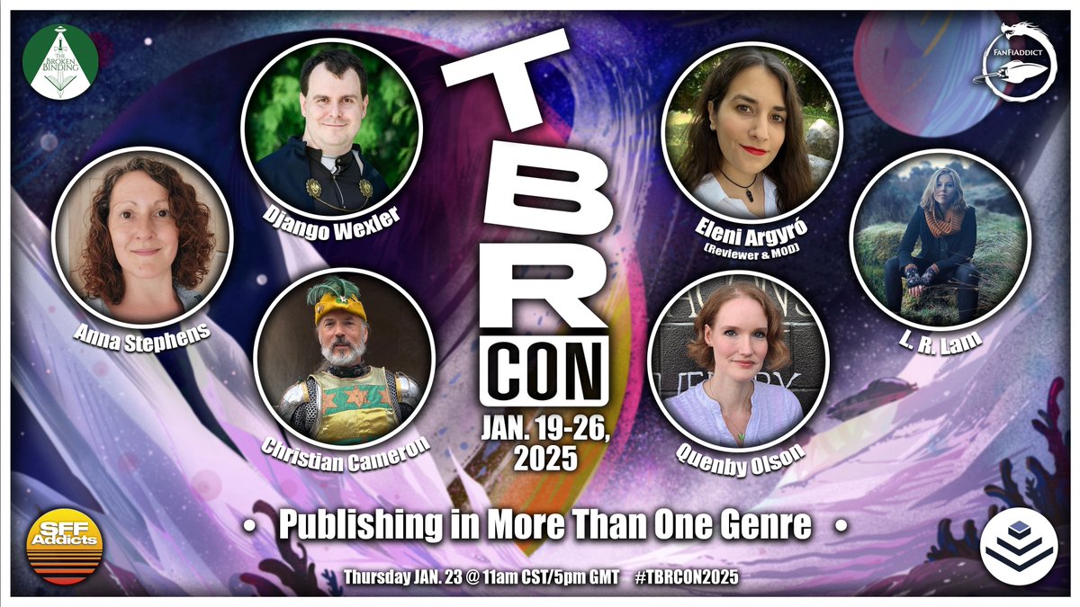SFF Addicts Podcast (@sffaddictspod) on Twitter photo 🌟 <a href="/TBR_Con/">TBRCon</a> 2025 Highlight 🌟
The "Publishing in More than One Genre" panel with <a href="/eleni_argyro/">🍎Eleni-Argyró is Trying Her Best™️</a> (mod) <a href="/DjangoWexler/">Django Wexler</a> <a href="/Phokion1/">Miles is leaving X for greener pastures</a> Anna Stephens <a href="/QEisenacher/">Quenby Olson</a> & <a href="/LR_Lam/">L.R. Lam</a> is now available in audio on our podcast feed.
LISTEN/WATCH HERE:
linktr.ee/SFFAddicts
youtube.com/live/roRjjiZXp… 🌟 <a href="/TBR_Con/">TBRCon</a> 2025 Highlight 🌟
The "Publishing in More than One Genre" panel with <a href="/eleni_argyro/">🍎Eleni-Argyró is Trying Her Best™️</a> (mod) <a href="/DjangoWexler/">Django Wexler</a> <a href="/Phokion1/">Miles is leaving X for greener pastures</a> Anna Stephens <a href="/QEisenacher/">Quenby Olson</a> & <a href="/LR_Lam/">L.R. Lam</a> is now available in audio on our podcast feed.
LISTEN/WATCH HERE:
linktr.ee/SFFAddicts
youtube.com/live/roRjjiZXp…