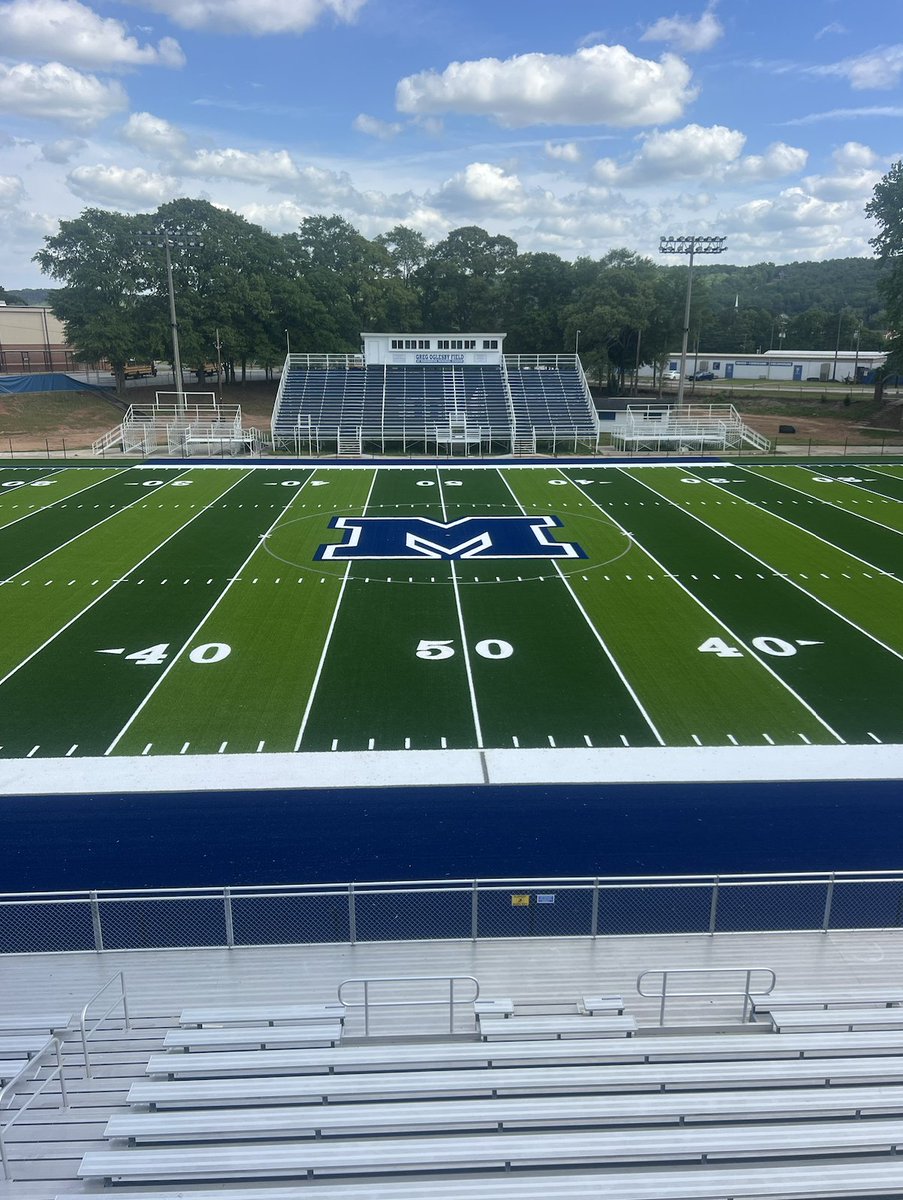 Check out the turf installation at Manchester High School for the Blue Devils. This full stadium renovation is nearing completion and features a performance based artificial turf system focused on safety, durability, and performance.