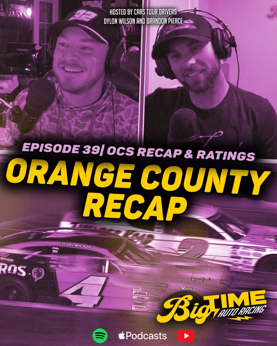 Episode 39 of BIG TIME AUTO RACING is available! 
<a href="/CARSTour/">CARS Tour</a> OCS recap &amp; ratings!
🗝️Old Asphalt 
🏅Recap
🤔Future for OCS
🚀Cup guys back to roots 
🌸Late spring grind

YouTube | youtu.be/amqKUbB5Wa8?si…
Apple | podcasts.apple.com/us/podcast/big…
Spotify | open.spotify.com/episode/4RxLk5…