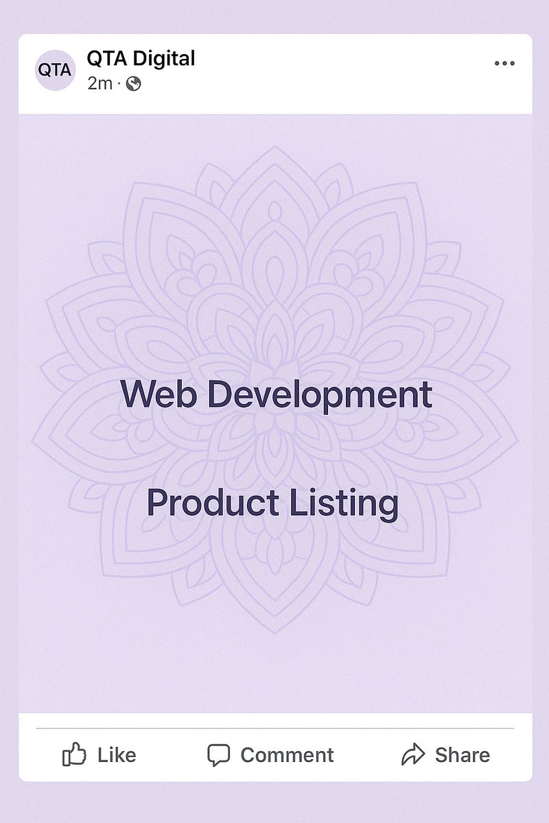 QTA_Digital's tweet photo. Welcome to QTA Digital — where creativity meets clarity!
We believe in making your digital presence as calm and captivating as a mandala. Whether you're starting a brand, building a website, or upgrading.

#QTADigital #CreativeSolutions #SimpleBranding #BrandWithEase #WebDesign https://t.co/ORnvLbcSCK