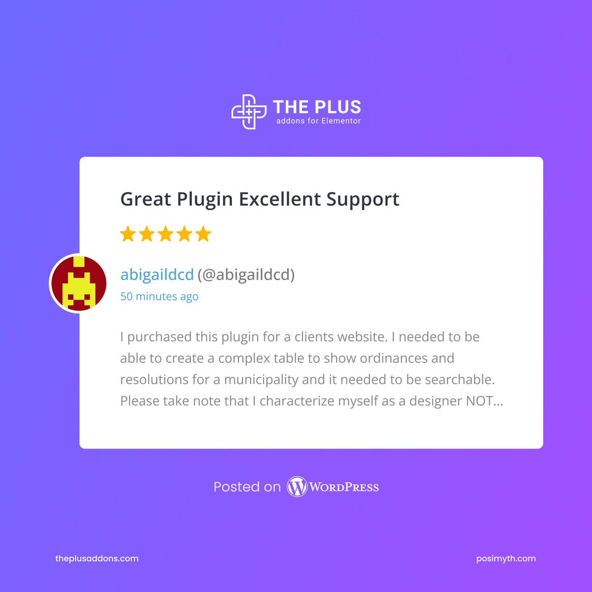 Another happy user! Here’s what they had to say 😎

👉 Try The Plus Addons for Elementor today and build better with ease.

Like • Reply • Bookmark • Share
