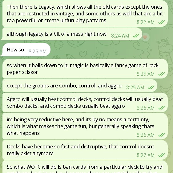 Never ask a Magic player a question about magic unless you are ready for a nerd avalanche.